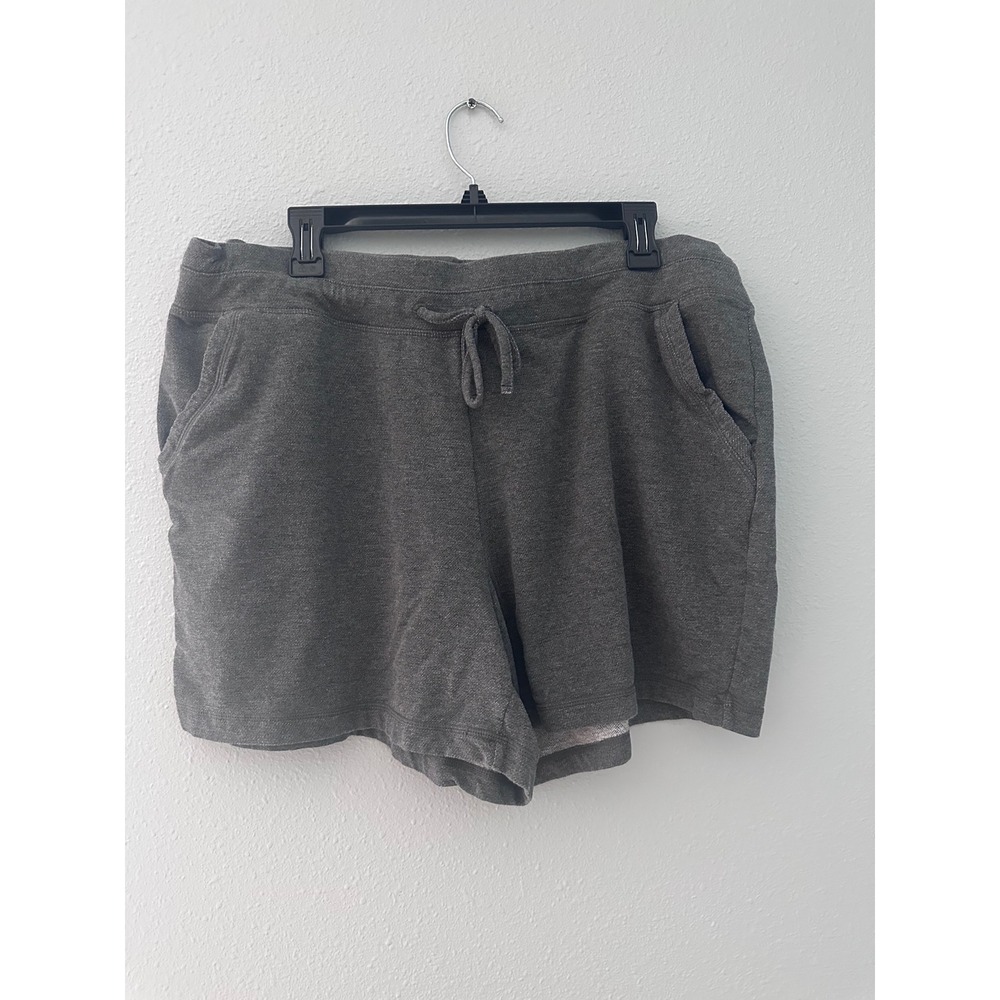 32 Degrees Cool Womens XXL Gray Heathered Lounge Shorts Drawstring Pockets